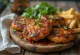 Hamburguesas de garbanzo asadas al BBQ servidas