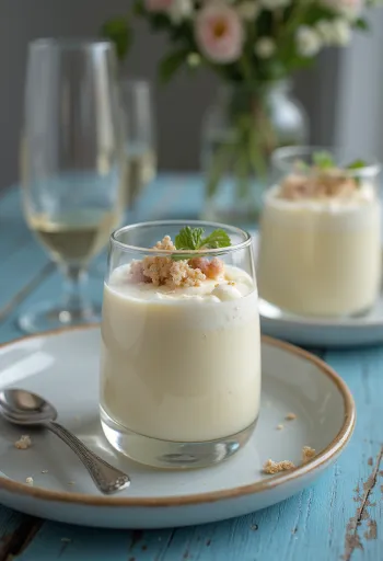 Parfait de champaña servido