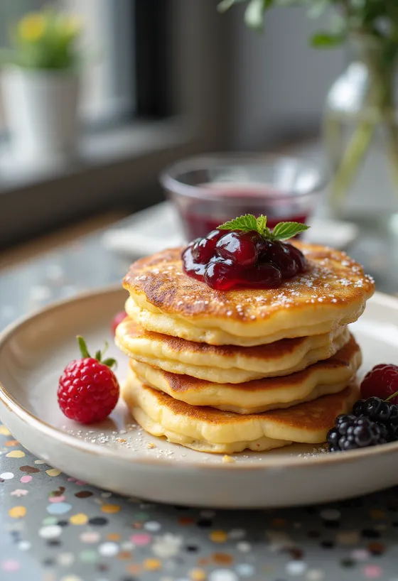 Pannkakor crepas suecas servidas