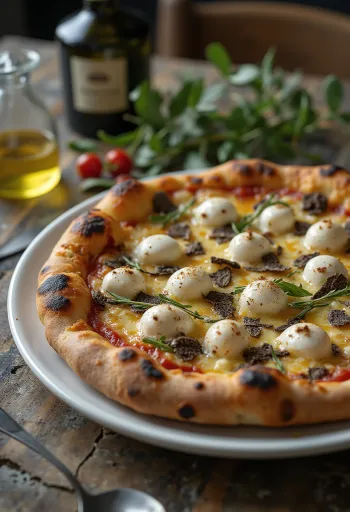 Pizza al Tartufo con trufa y quesos italianos