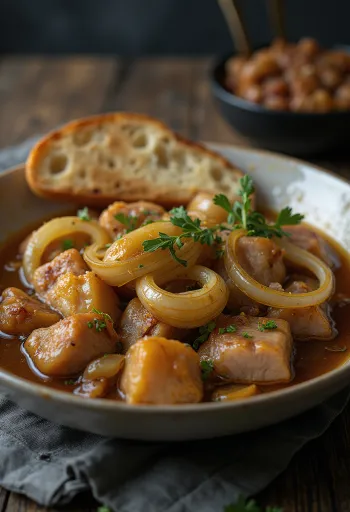 Souse con cebolla y ajo, platillo fresco y delicioso servido