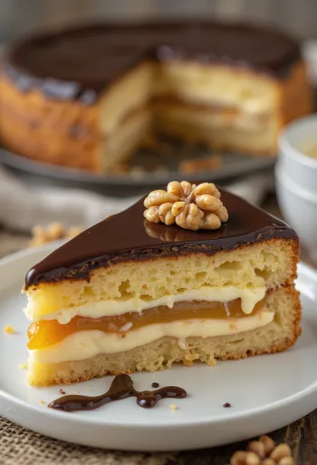 Pastel Gerbeaud servido