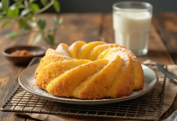 Bolo de fubá con yogur, pastel brasileño rico y delicioso