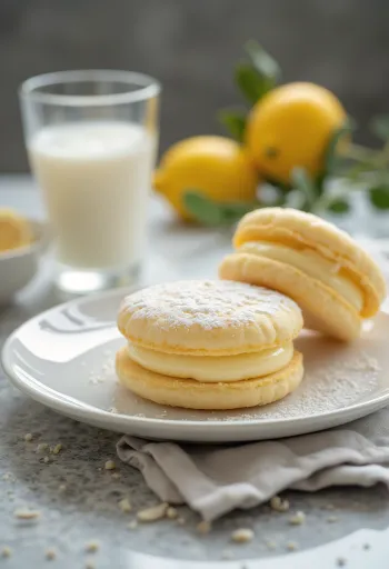Linzer de limón y vainilla servido