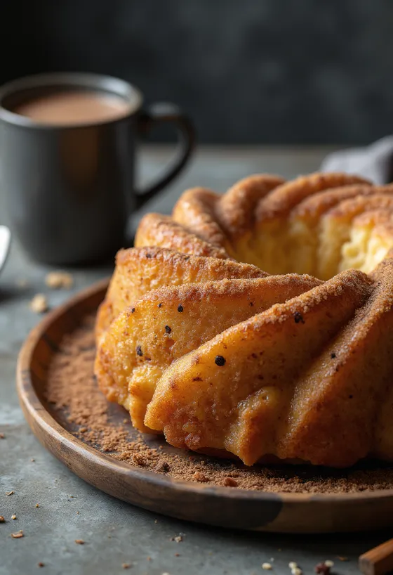 Rosca de avena y canela servida