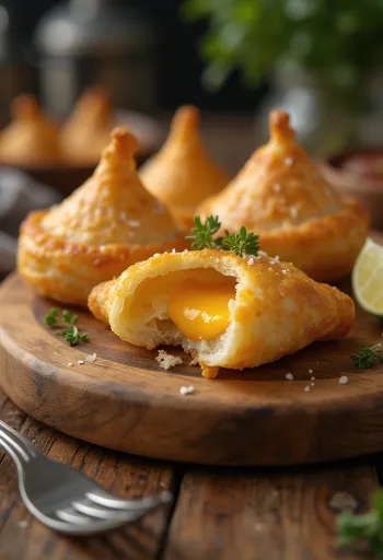 Coxinha con queso Cheddar, bocadillo brasileño relleno de queso derretido