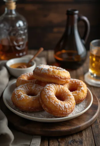 Donas esponjosas con sabor a pan de jengibre espolvoreadas con azúcar