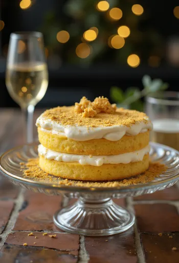 Pastel dorado con decoración elegante