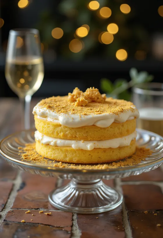 Pastel dorado con decoración elegante