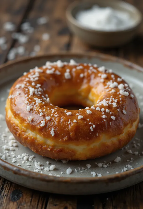 Dona Pretzel servida con sal de grano