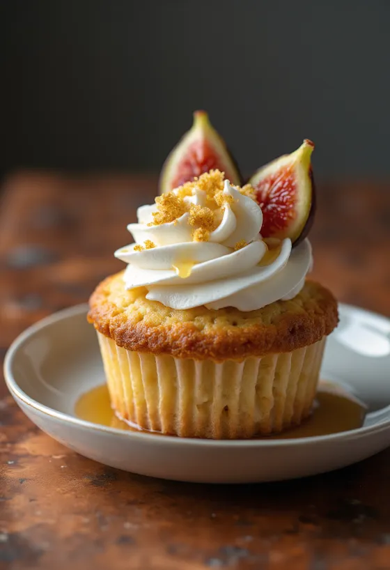 Cupcakes de higo recién horneados