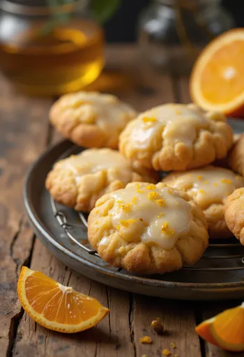 Galletas doradas de miel y naranja horneadas