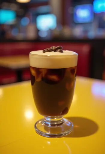 Cóctel de café decorado con granos de café