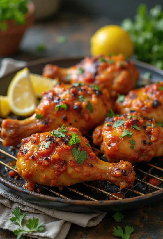 Pollo Peri-Peri, pollo asado especiado con cilantro y limón