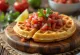 Waffles con Salsa, tomate fresco y cilantro