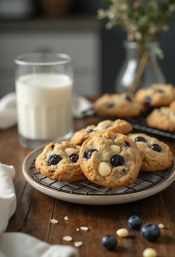 Galletas de arándano recién horneadas
