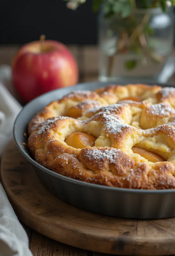 Pastelito de manzana y canela servido