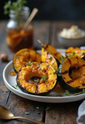 Rebanadas de calabaza asada BBQ