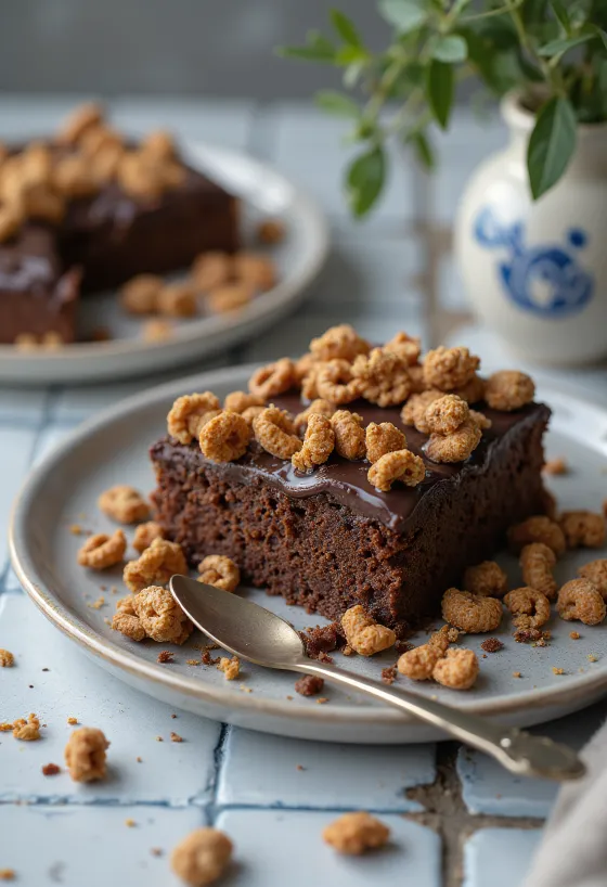Pastel de chocolate crujiente con cereal