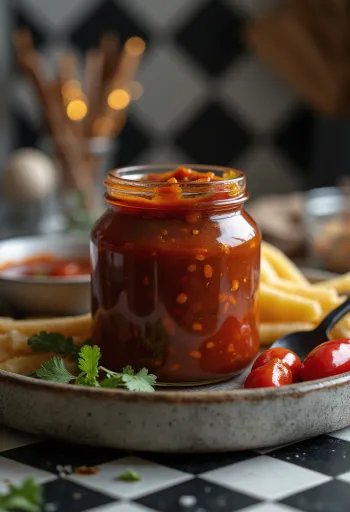 Salsa BBQ de chile ahumado servida