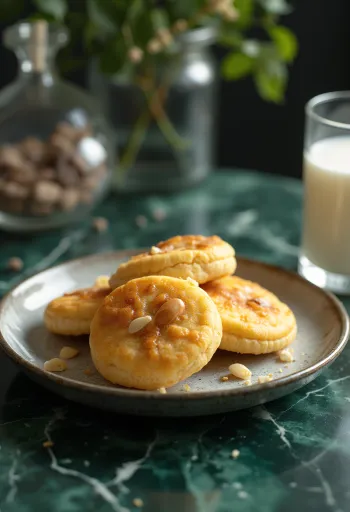 Galletas crujientes de miel con trozos de almendra