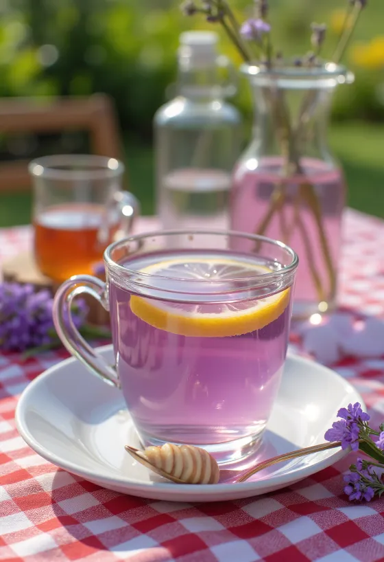 Té de lavanda servido fresco