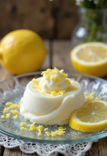 Parfait de limón servido