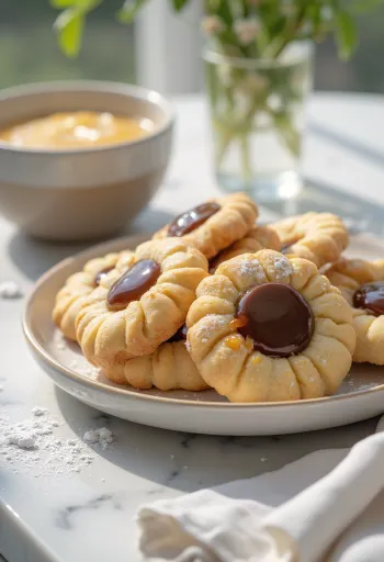 Linzer de caramelo servido en un plato