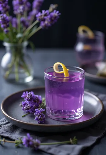 Licor de lavanda servido en botella
