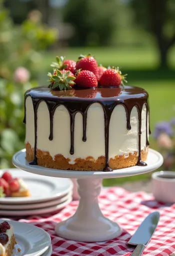 Pastel drip con ganache de chocolate