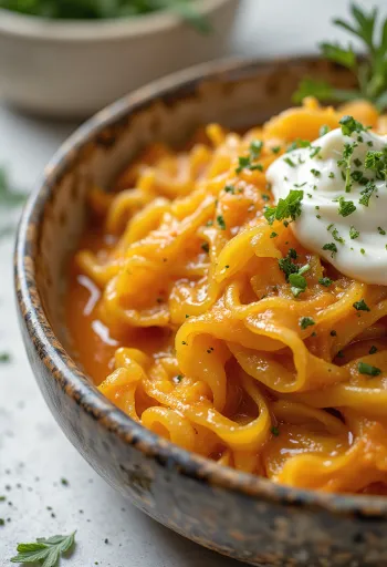 Székelykáposzta vegano servido con seitán