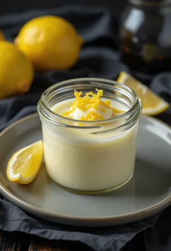 Panna cotta de limón servida
