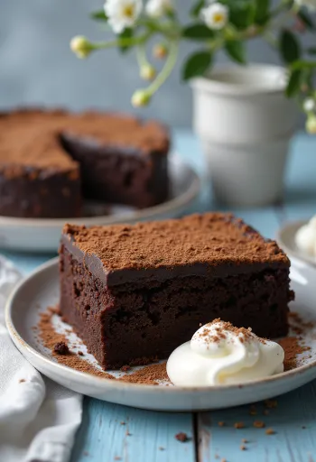 Pastel de café con ron decorado con virutas de chocolate