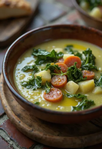 Sopa Caldo Verde servida con chorizo