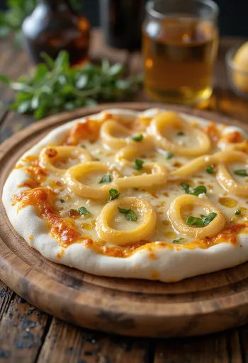 Pizza ai Cipollotti con cebollas cambray y queso