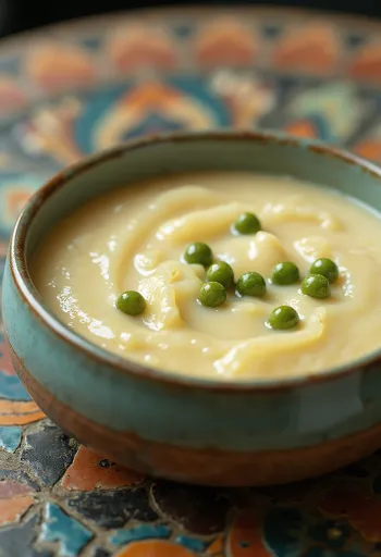 Salsa de vino blanco con pimienta verde servida
