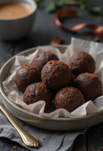 Trufas de chocolate servidas