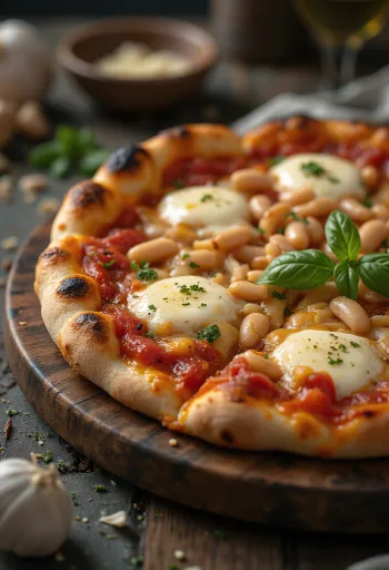 Pizza ai Fagioli con frijoles y queso