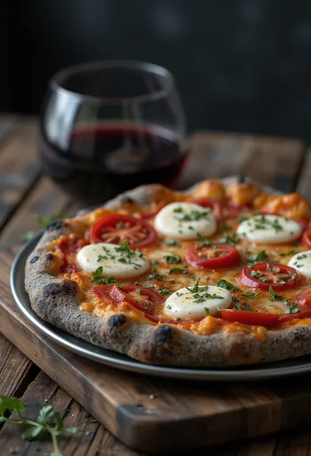 Pizza di Grano Arso de trigo quemado con quesos italianos