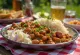 Rajma chawal, curry de frijoles rojos indio servido con arroz basmati en un tazón