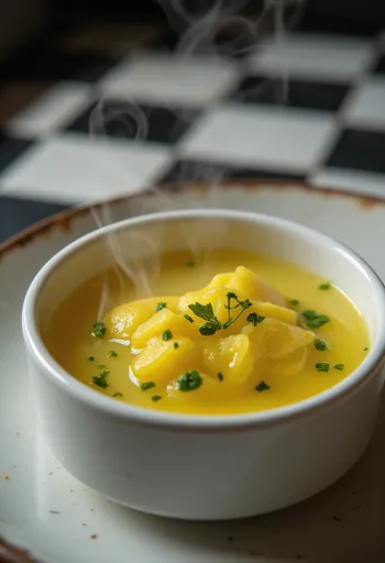 Salsa de mantequilla a las finas hierbas servida con pescado a la parrilla