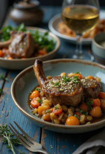 Ossobuco de ternera servido con gremolata