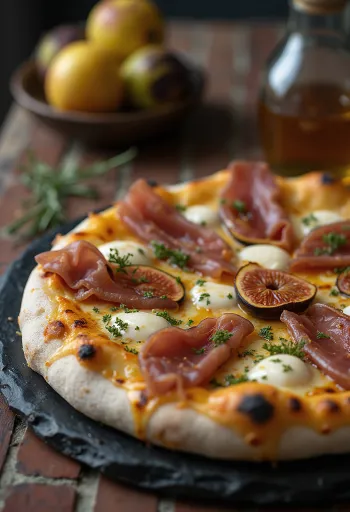 Pizza ai Fichi e Prosciutto con higos y jamón serrano