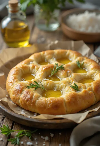 Focaccia paleo de romero servida
