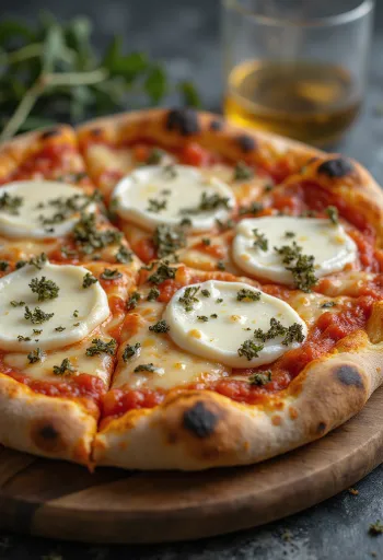 Pizza ai Formaggi di Capra con quesos de cabra y mozzarella