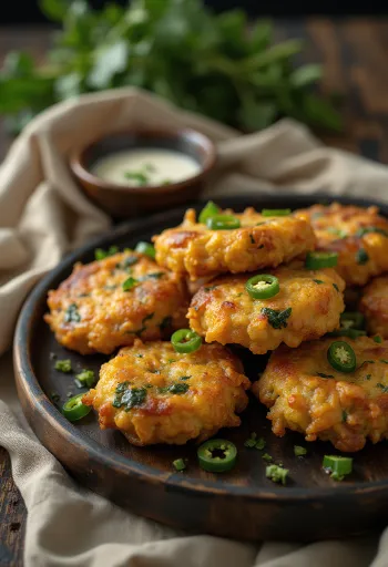 Bhaji recién hechos, bolitas de verdura crujientes